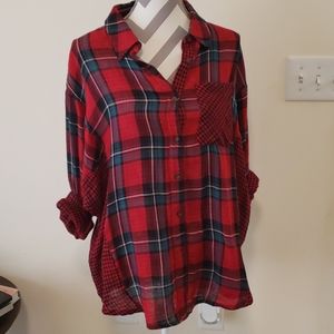 🎀4 for $15🎀 Red plaid button up